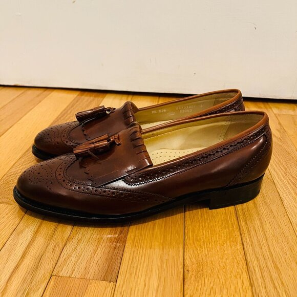 NEW Bostonian Classics Men's Shoes 9.5 Tassel Loafers Kiltie Burgundy Slip On - Picture 4 of 16